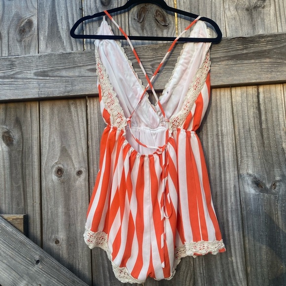ILLA ILLA Striped Orange and White Romper - Picture 6 of 8